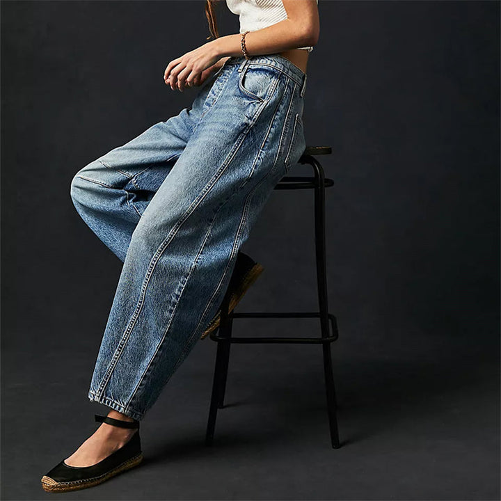 Barrel | Dame Højtaljede Jeans med Buede Ben