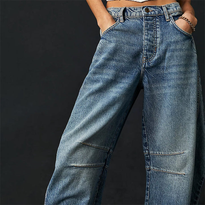 Barrel | Dame Højtaljede Jeans med Buede Ben