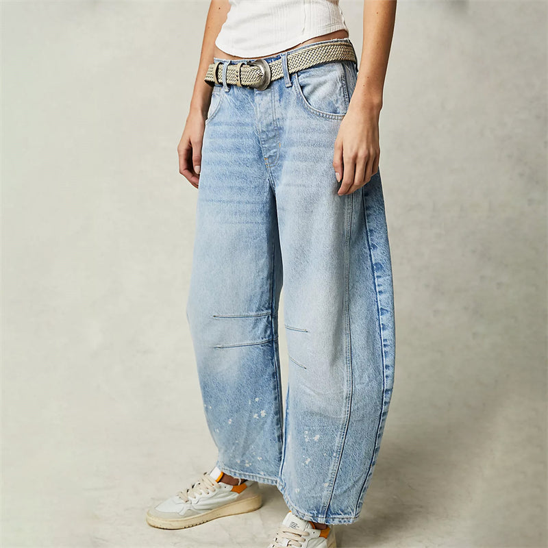 Barrel | Dame Højtaljede Jeans med Buede Ben