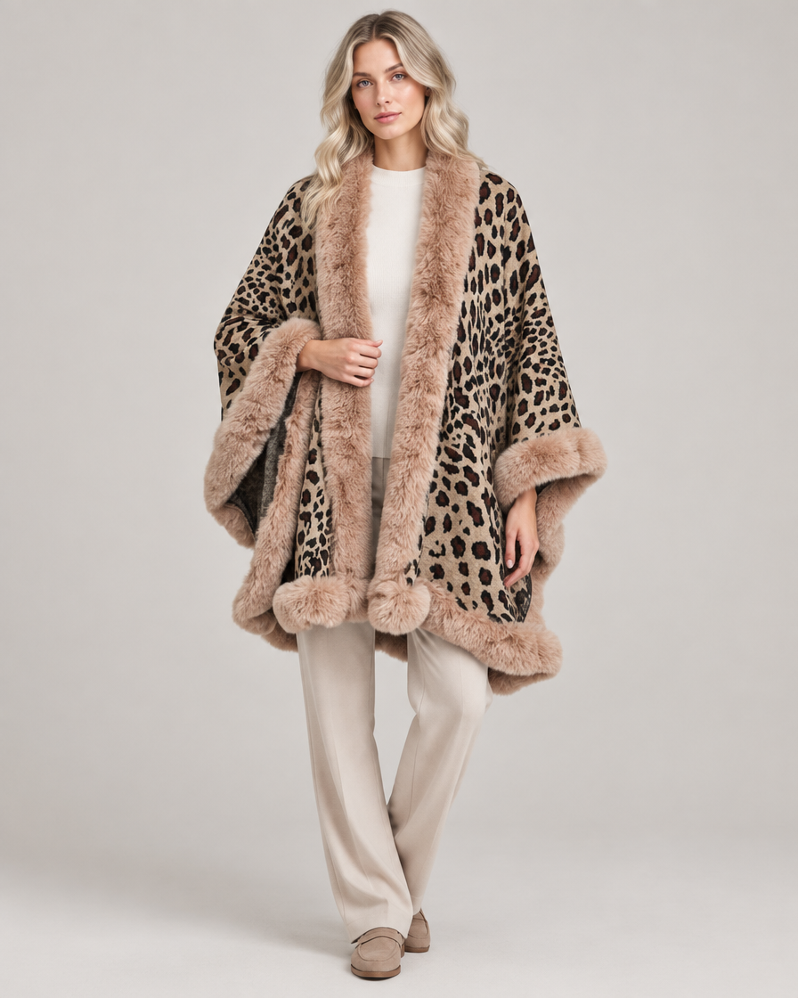 Emily poncho frakke – Beige