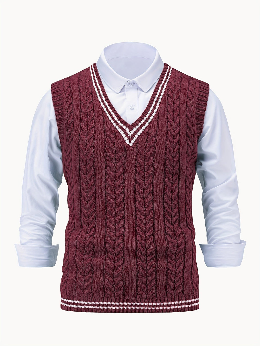 Gideon | Dame Kabelstrikket Vest med V-hals