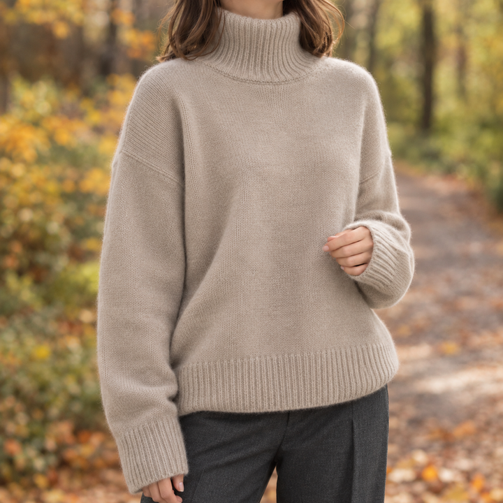 Brooke-Sage Turtleneck Sweater