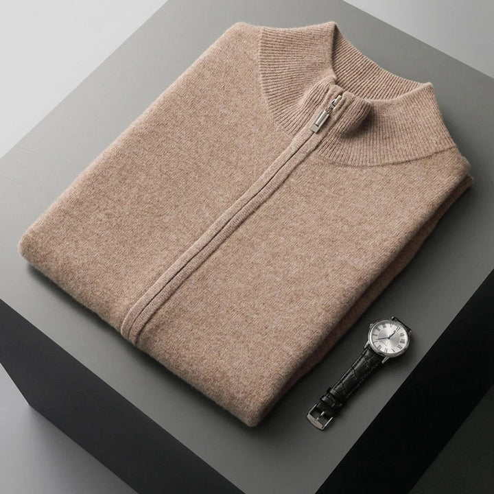 Leo | Herre Ærmeløs Strikvest i Cashmere med Lynlås