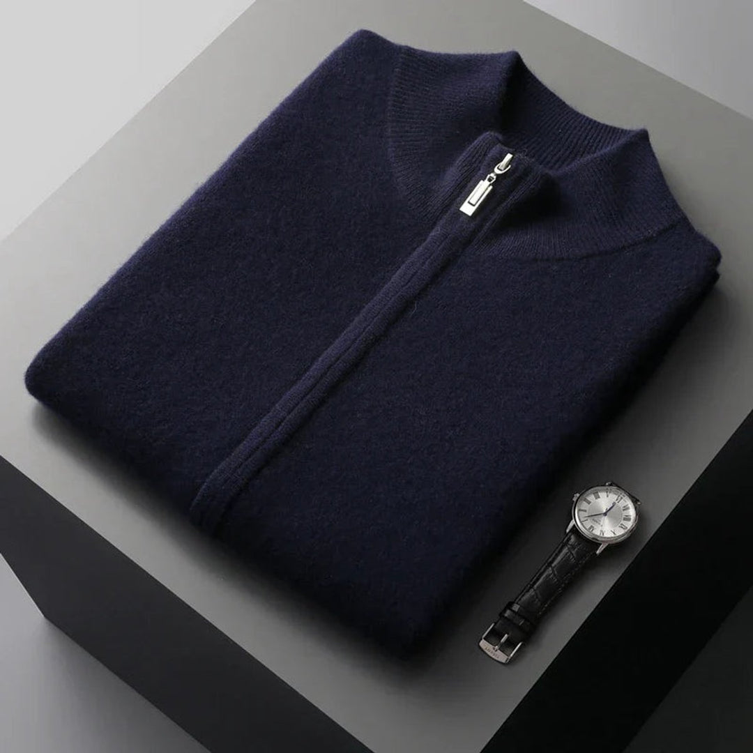 Leo | Herre Ærmeløs Strikvest i Cashmere med Lynlås