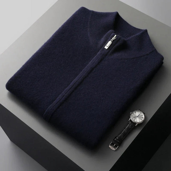 Leo | Herre Ærmeløs Strikvest i Cashmere med Lynlås