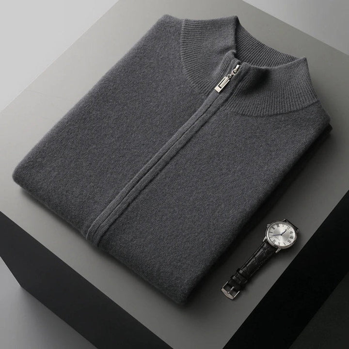 Leo | Herre Ærmeløs Strikvest i Cashmere med Lynlås
