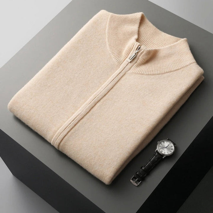 Leo | Herre Ærmeløs Strikvest i Cashmere med Lynlås