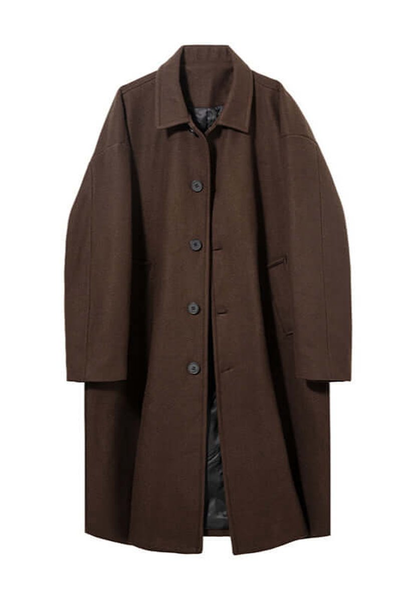 Theo | Herre Oversized Lang Frakke med Knaplukning