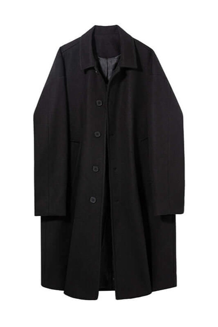 Theo | Herre Oversized Lang Frakke med Knaplukning