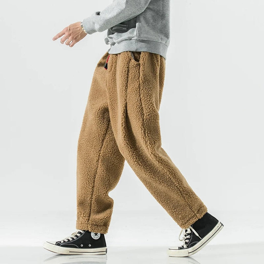 Thomas | Herre Joggingbukser i Teddyfleece med Snøretræk og Lige Ben