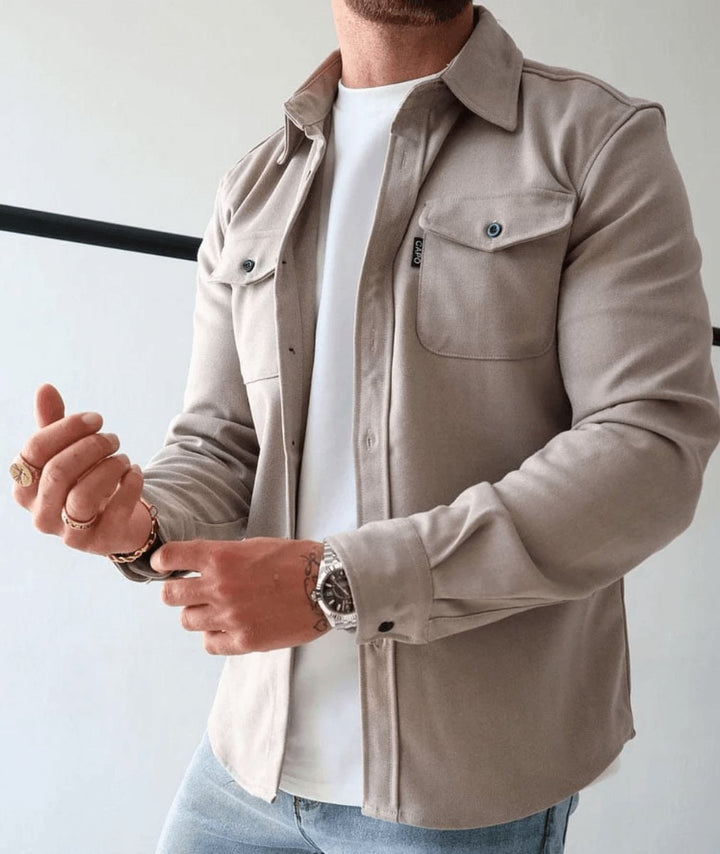 Edward | Herre Slim Fit Skjortejakke med Brystlommer