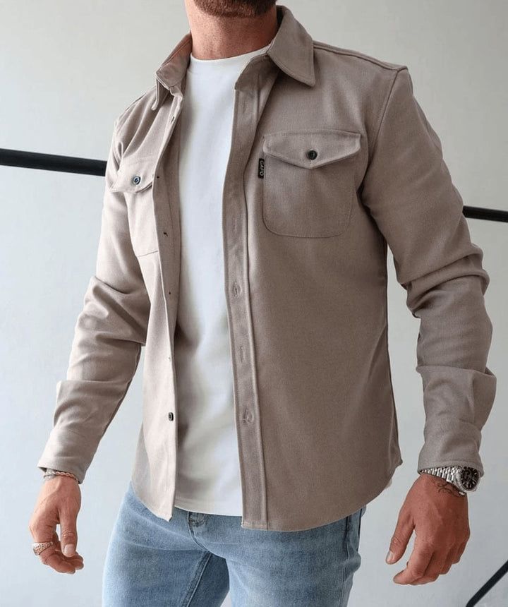 Edward | Herre Slim Fit Skjortejakke med Brystlommer