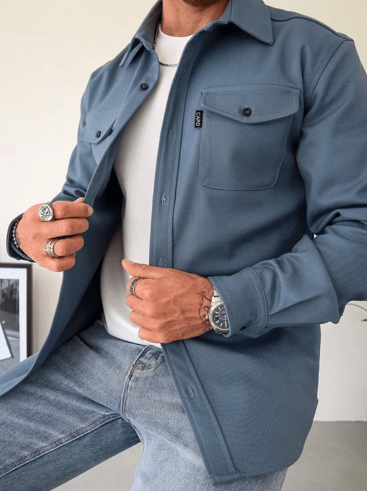 Edward | Herre Slim Fit Skjortejakke med Brystlommer