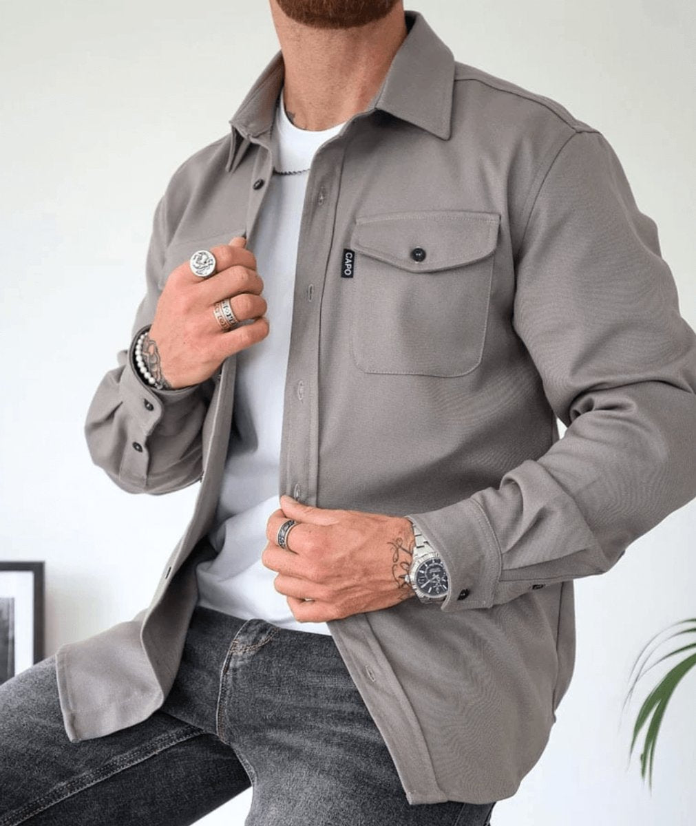 Edward | Herre Slim Fit Skjortejakke med Brystlommer