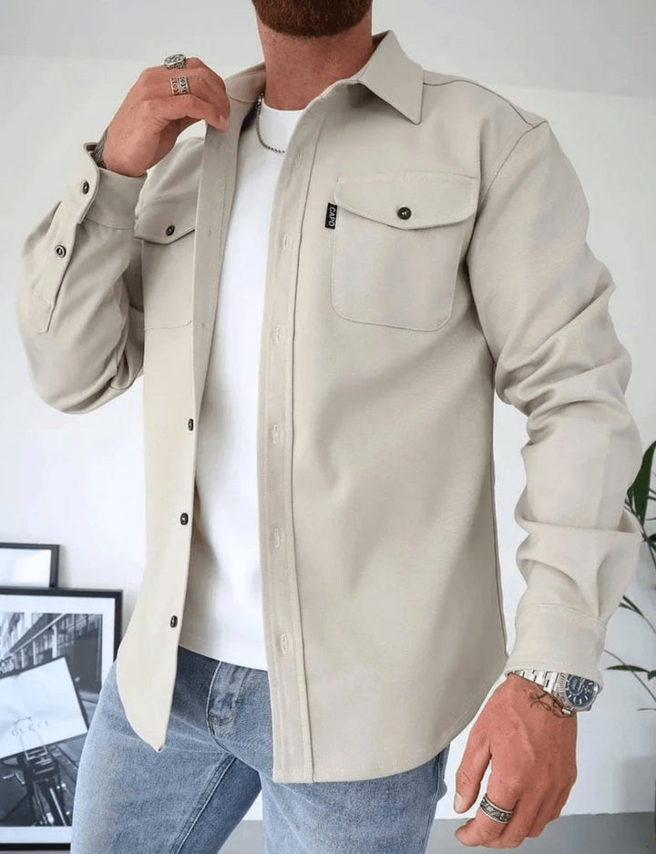 Edward | Herre Slim Fit Skjortejakke med Brystlommer