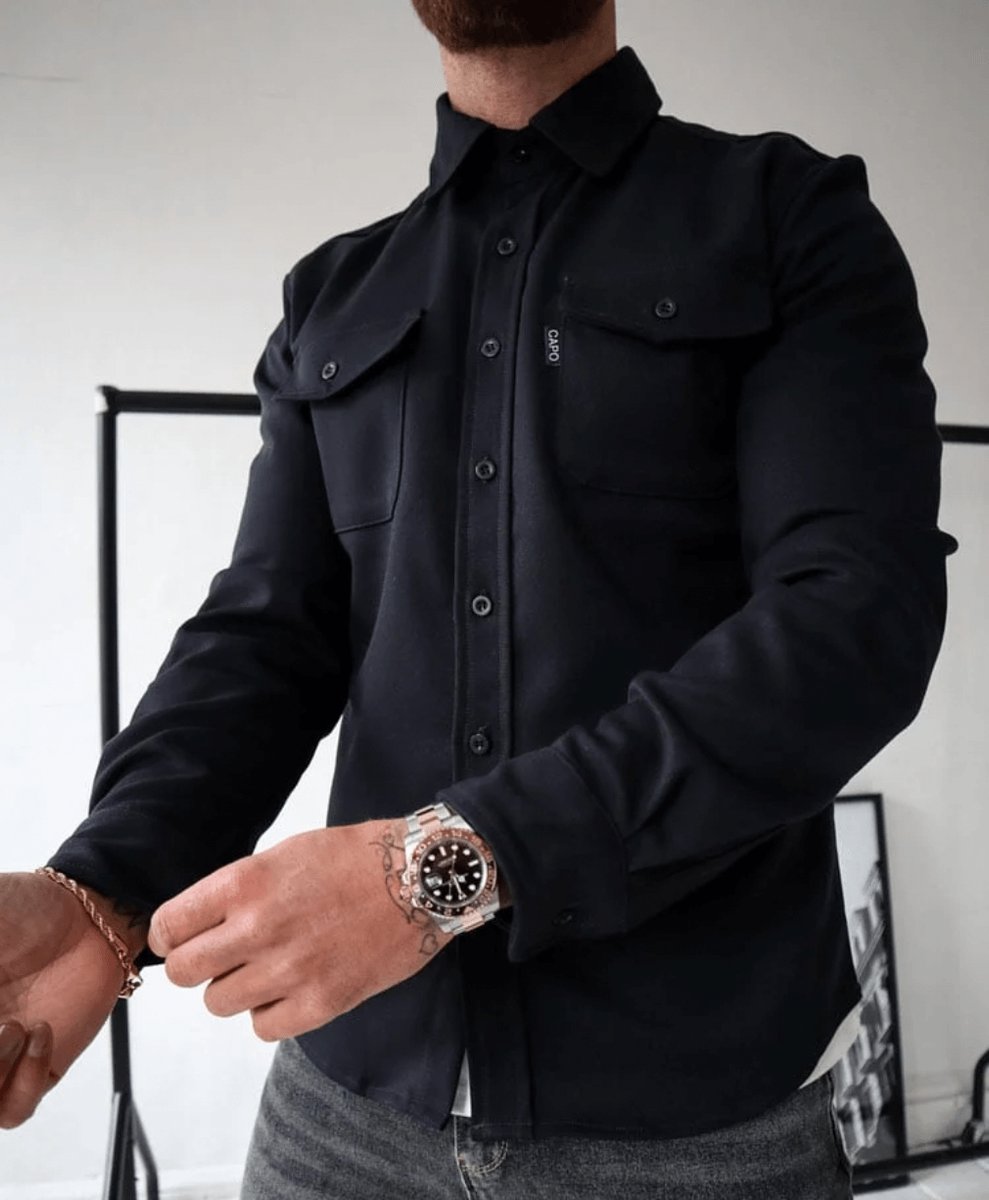 Edward | Herre Slim Fit Skjortejakke med Brystlommer