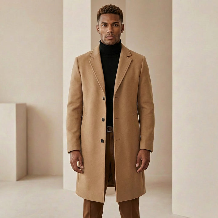 Noah | Herre Slim Fit Uldfrakke med Reverskrave