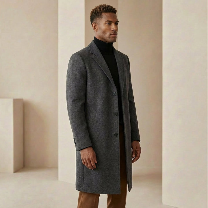 Noah | Herre Slim Fit Uldfrakke med Reverskrave