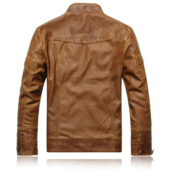 Theo | Herre Vintage Bikerjakke med Ståkrave