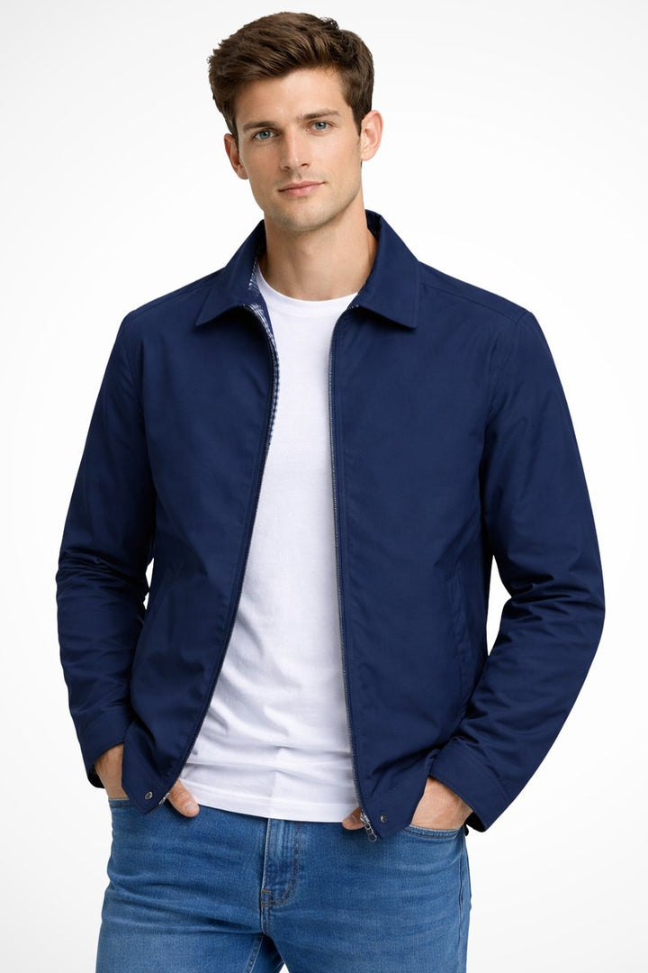 George | Herre Harrington Jakke med Ternet For