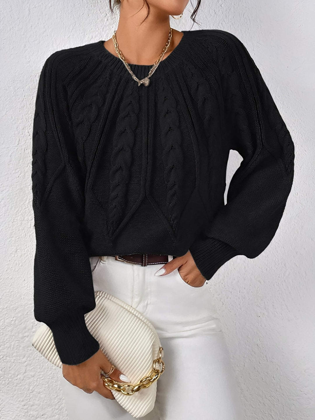 Adelgunde | Oversized Strickpullover mit Rundhalsausschnitt