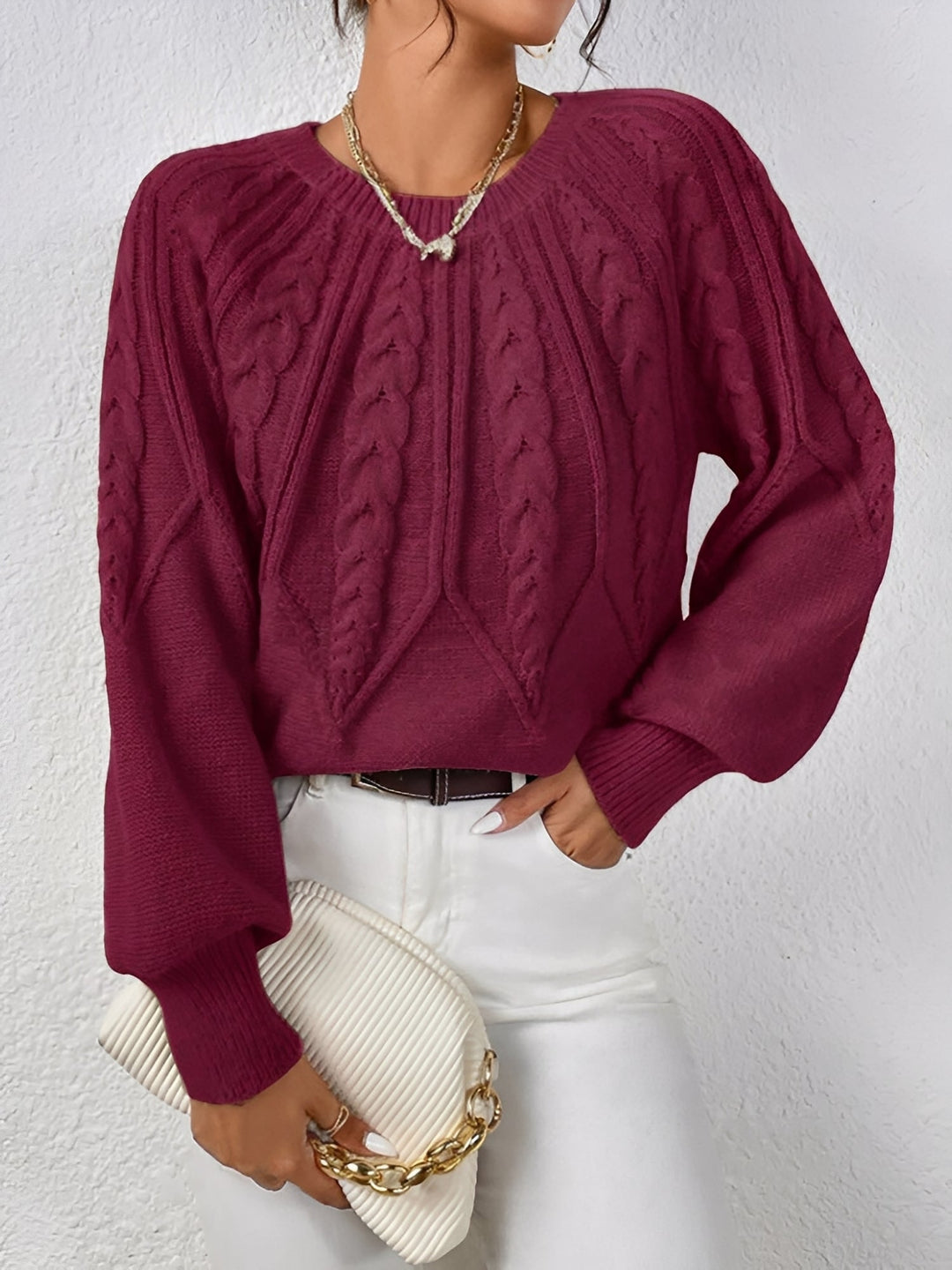 Adelgunde | Oversized Strickpullover mit Rundhalsausschnitt