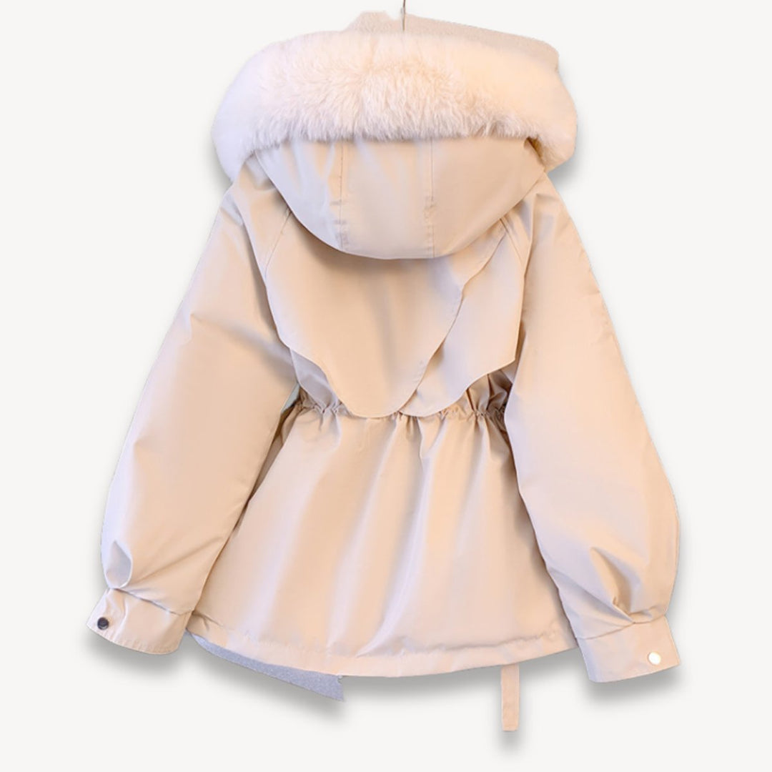 Sienna | Dame Fleeceforet Parka med Aftagelig Fake Fur Hætte