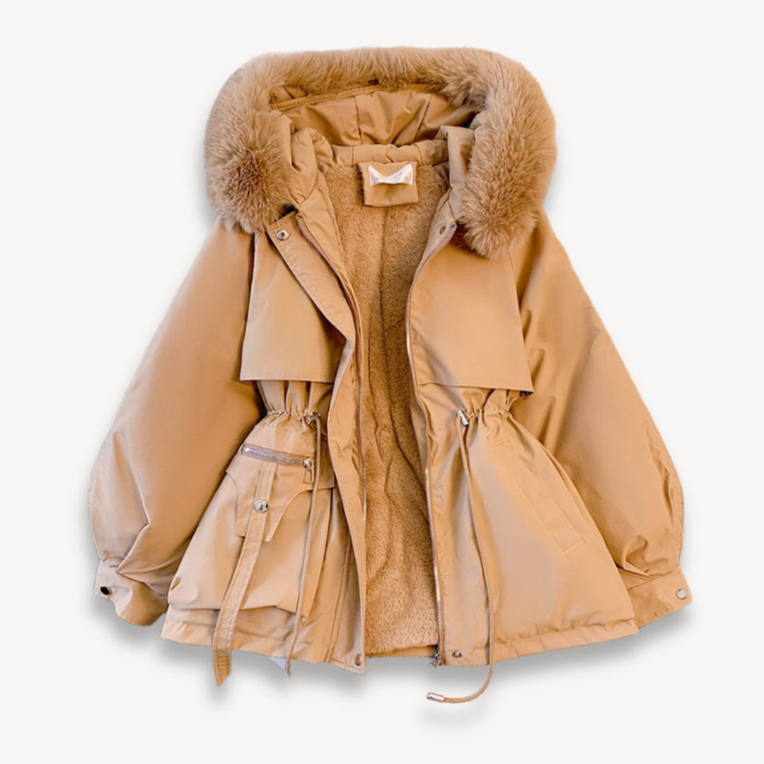 Sienna | Dame Fleeceforet Parka med Aftagelig Fake Fur Hætte