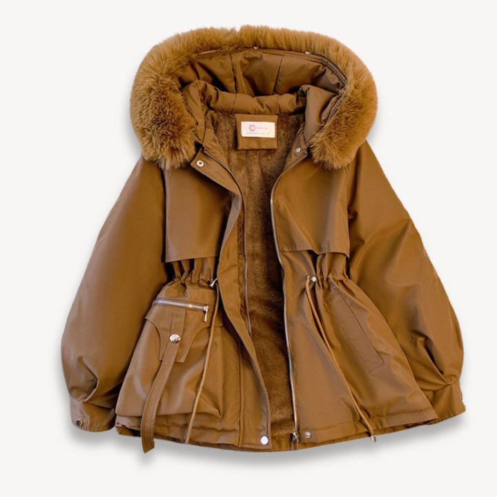 Sienna | Dame Fleeceforet Parka med Aftagelig Fake Fur Hætte