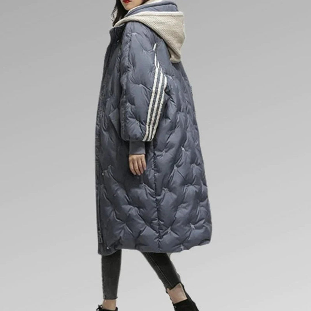 Grace | Dame Lang Oversized Pufferjakke med Hætte