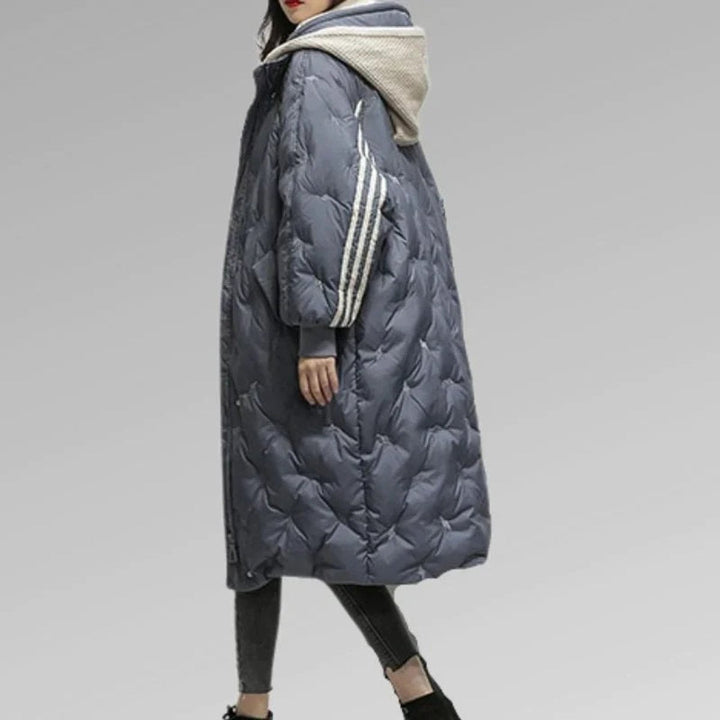Grace | Dame Lang Oversized Pufferjakke med Hætte