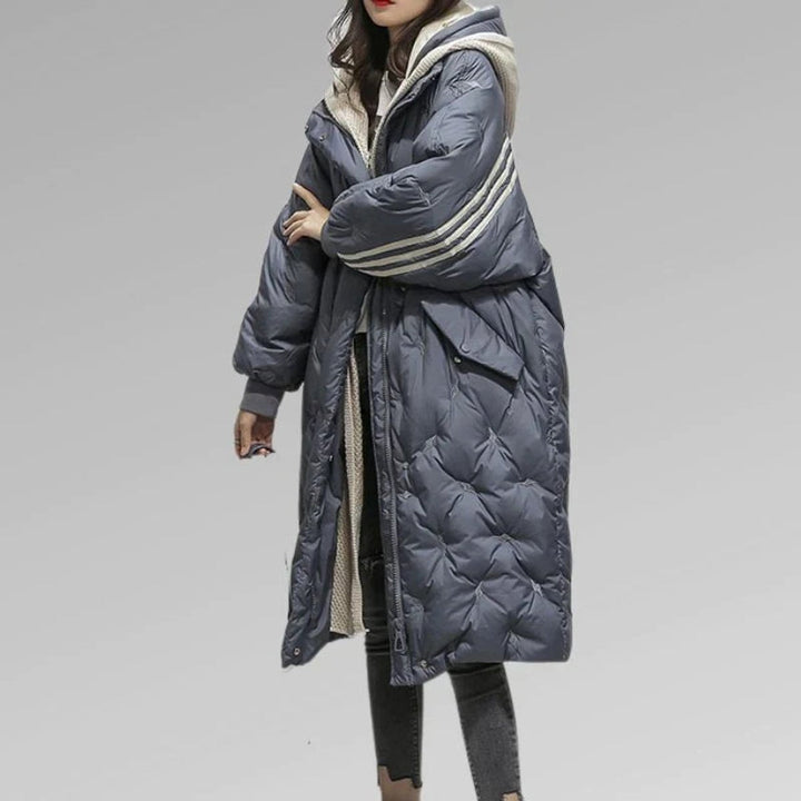 Grace | Dame Lang Oversized Pufferjakke med Hætte