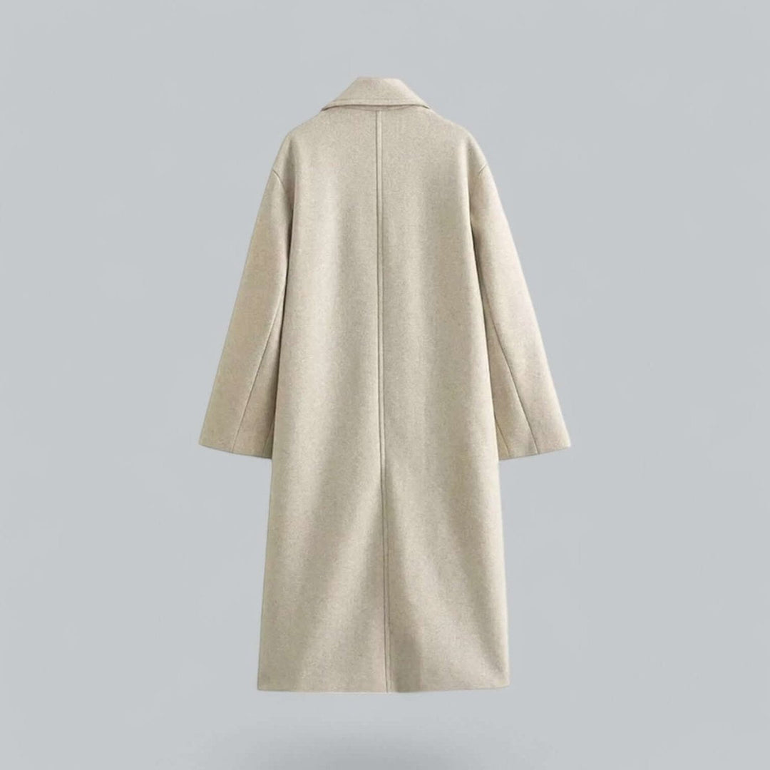 Olivia | Dame Lang Oversized Dobbeltradet Uldfrakke
