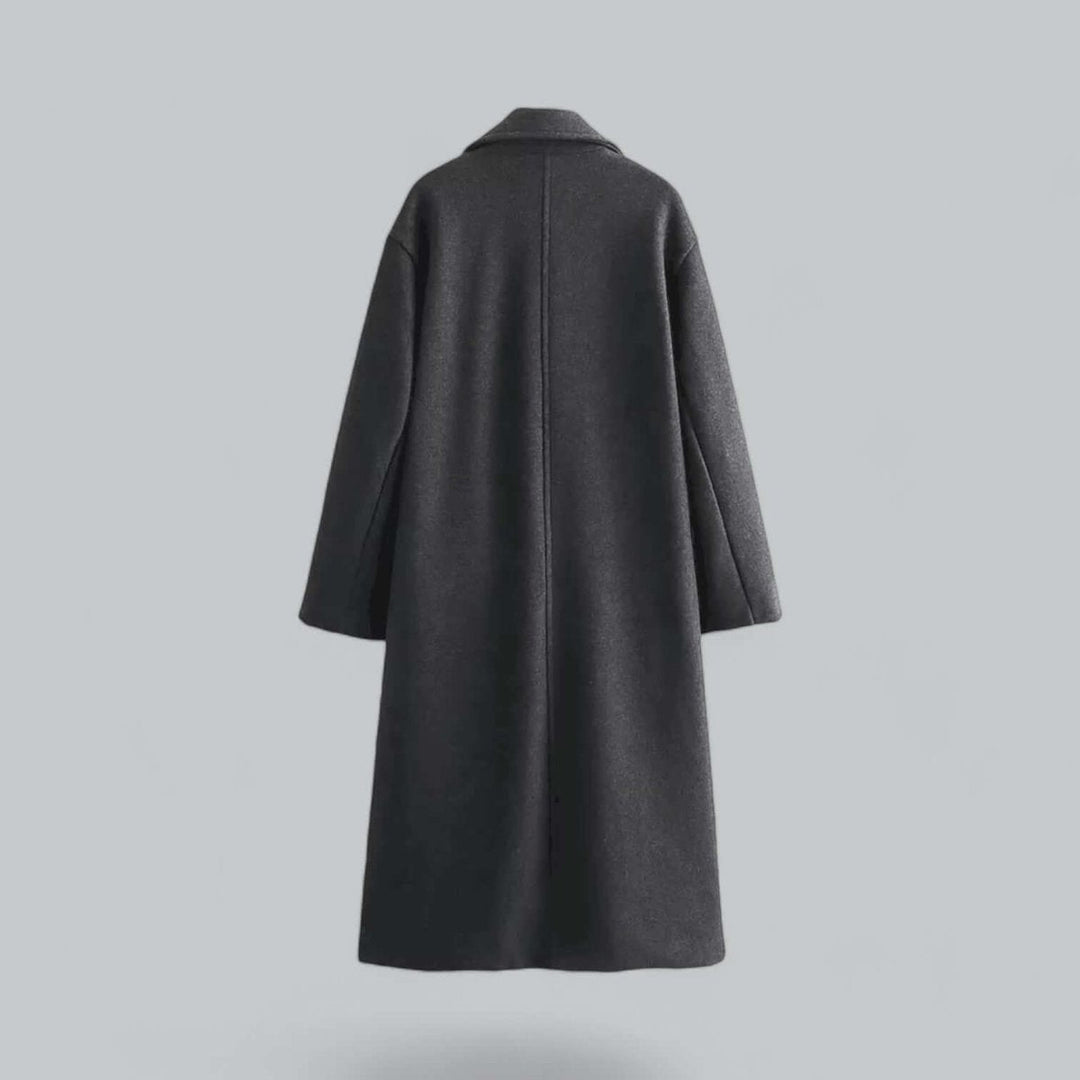 Olivia | Dame Lang Oversized Dobbeltradet Uldfrakke