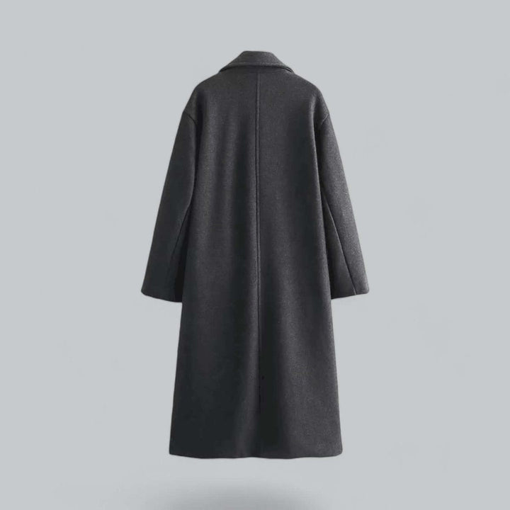 Olivia | Dame Lang Oversized Dobbeltradet Uldfrakke