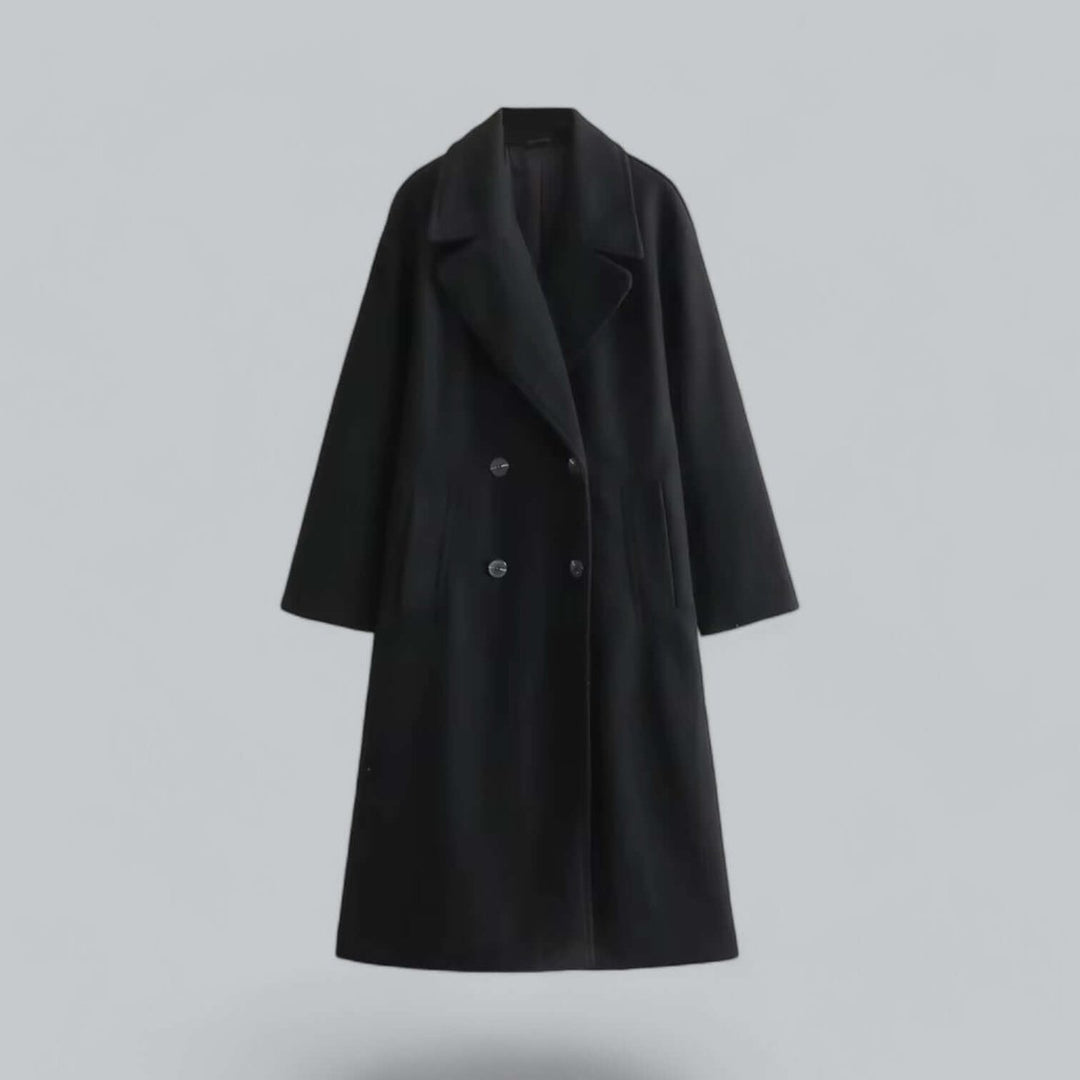 Olivia | Dame Lang Oversized Dobbeltradet Uldfrakke