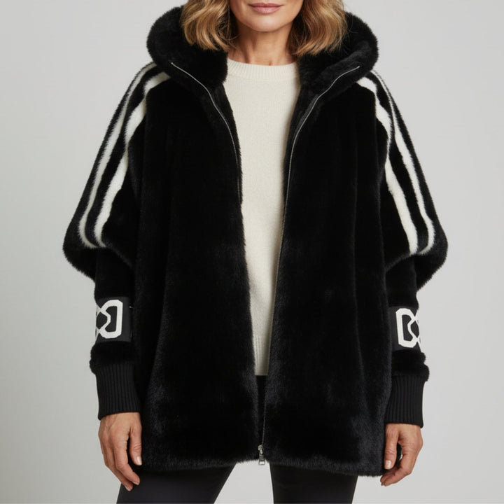 Amelia | Dame Oversized Frakke i Fake Fur med Hætte