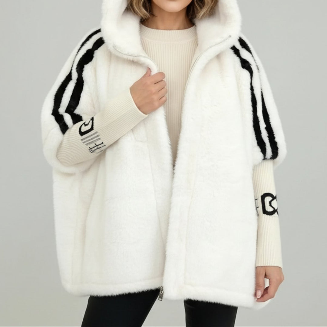Amelia | Dame Oversized Frakke i Fake Fur med Hætte