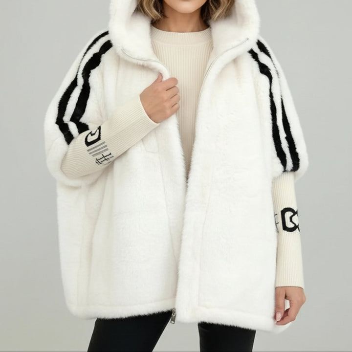 Amelia | Dame Oversized Frakke i Fake Fur med Hætte