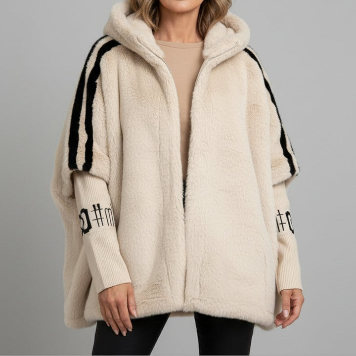Amelia | Dame Oversized Frakke i Fake Fur med Hætte