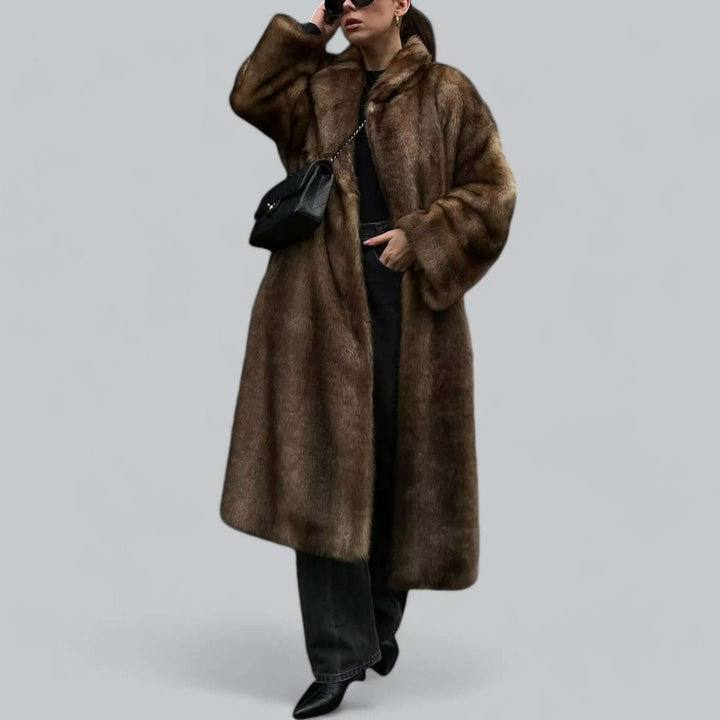 Sophie | Dame Ankellang Fake Fur Frakke