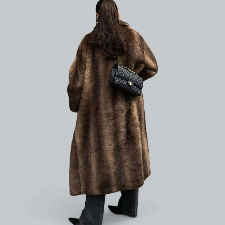 Sophie | Dame Ankellang Fake Fur Frakke