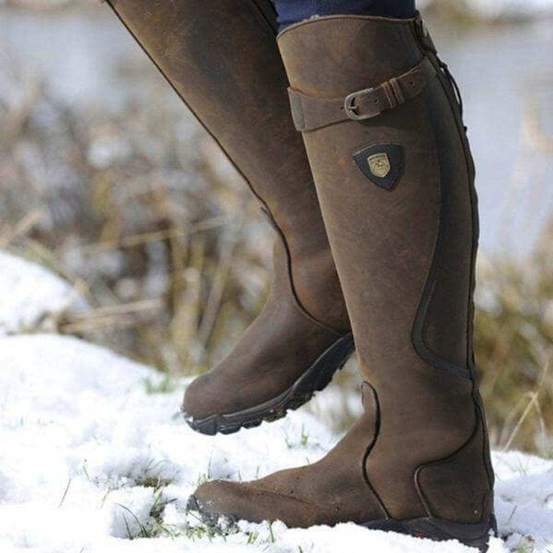 Ella | Dame Vandtætte Ridestøvler i Nubuck Læder med Spænde